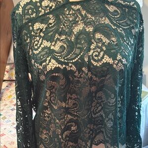 Dark green size 18-20 lace top by Cato